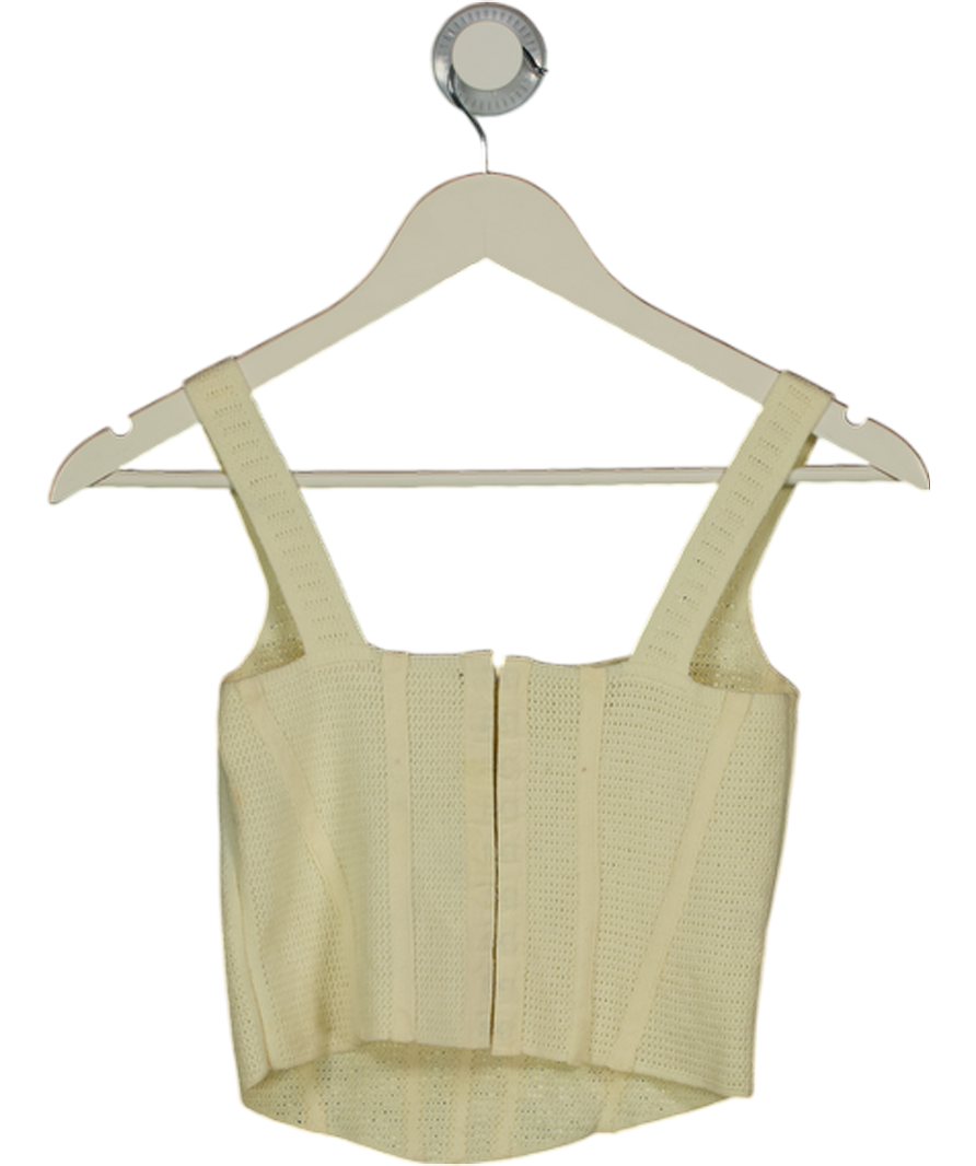 ZARA Yellow Crocket Knitted Corset Top UK S