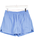 FAITHFULL THE BRAND Blue Lonia Pinstriped Organic Cotton-poplin Shorts Us6 UK 10