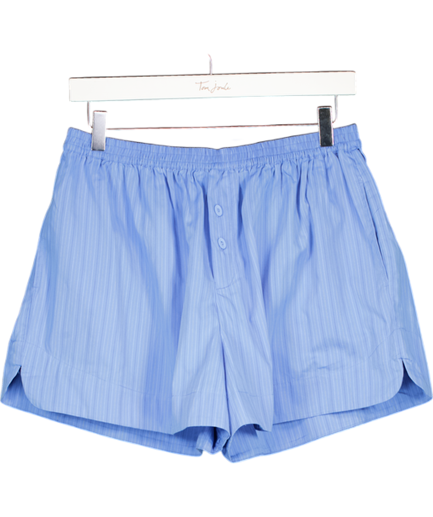 FAITHFULL THE BRAND Blue Lonia Pinstriped Organic Cotton-poplin Shorts Us6 UK 10