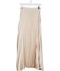 ASOS Design Satin Pleated Maxi Skirt In Cream UK 8