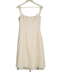Oh Polly Pink Isadora Bow-detail Pleated A-line Midi Dress UK 10