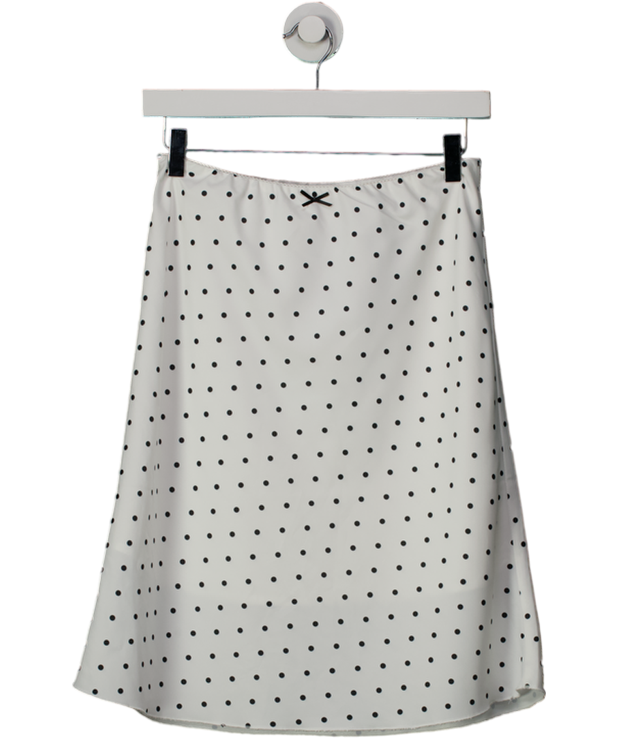 REDBERRY White / Black Polka Dot A-line Mini Skirt UK M