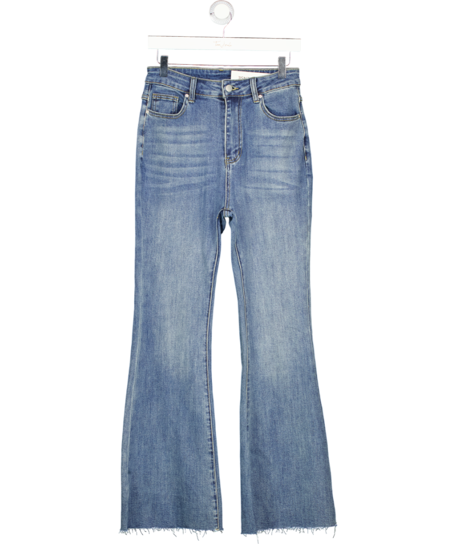 COMMENSE Blue High Waisted Flare Jeans UK S