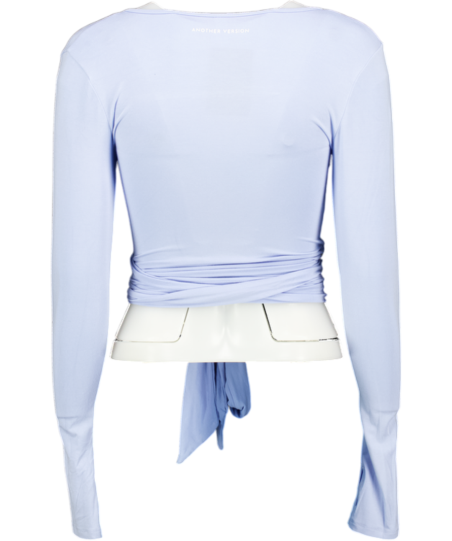 Another Version Blue Soft Wrap Top UK S