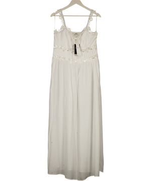 M&S Soft White Tie Front Maxi Beach Dress UK 12
