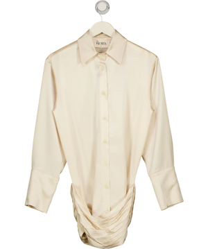 BY KEARA Cream Ruched Shirt Dress UK 6