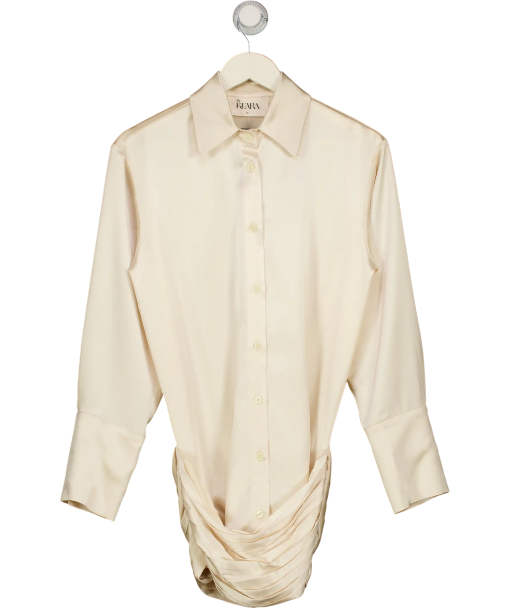 BY KEARA Cream Ruched Shirt Dress UK 6