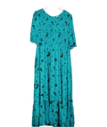 SCAMP & DUDE Blue Star Print Frill Hem Midi Dress UK 22