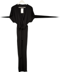 M&CO Black Belted Wrap Front Jumpsuit UK 18