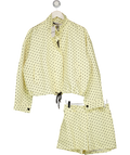 Made in Italy Yellow Polka Dot Jacket & Shorts Set One Size