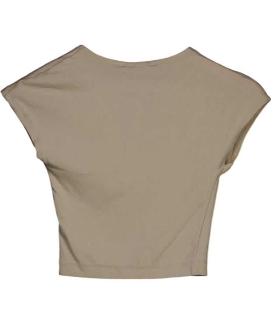 ZARA Cream Cropped Short Sleeve T-shirt UK S