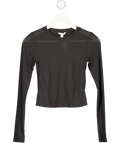 Organic Basics Black Active Mesh Long Sleeve Tee UK XS