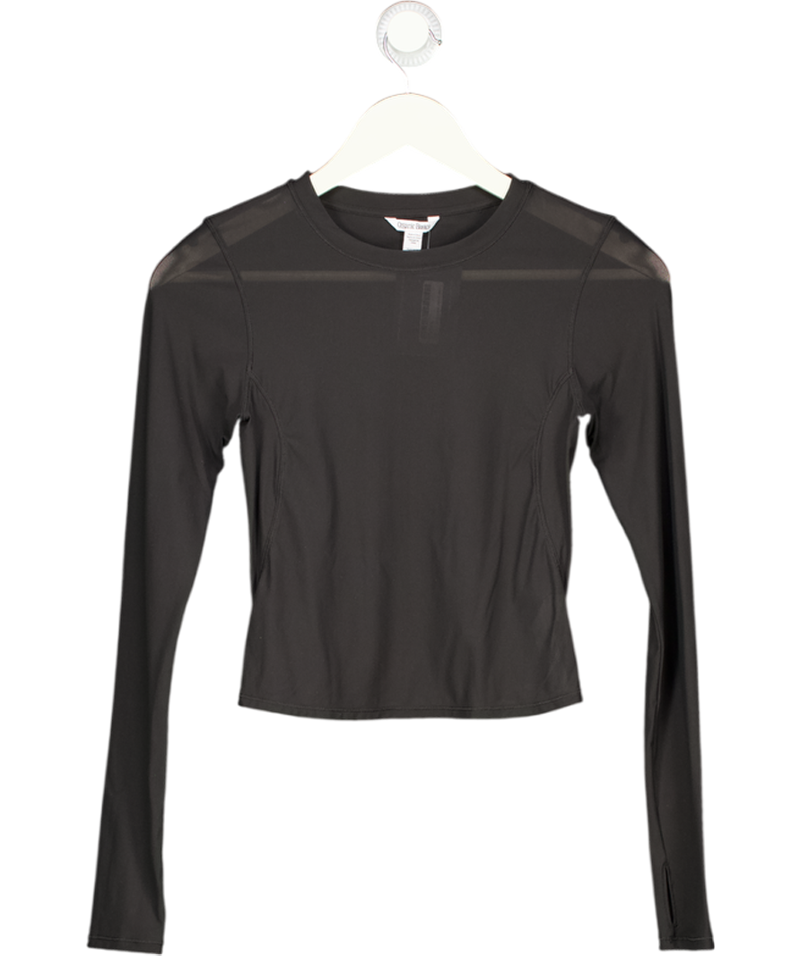 Organic Basics Black Active Mesh Long Sleeve Tee UK XS