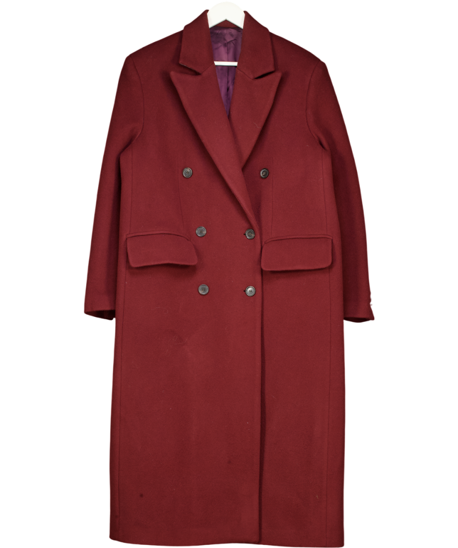 Arket Burgundy Red Oversized Wool Coat UK 12