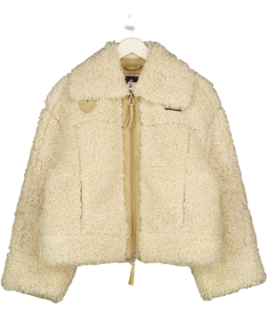 FREE PEOPLE Jacket - Cream Oversize Teddy Jacket UK XS