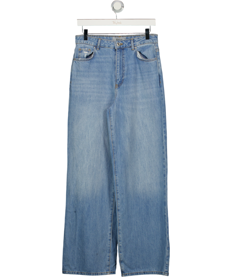 New Look Light Blue Adalae High Waisted Wide Leg Jeans UK 10
