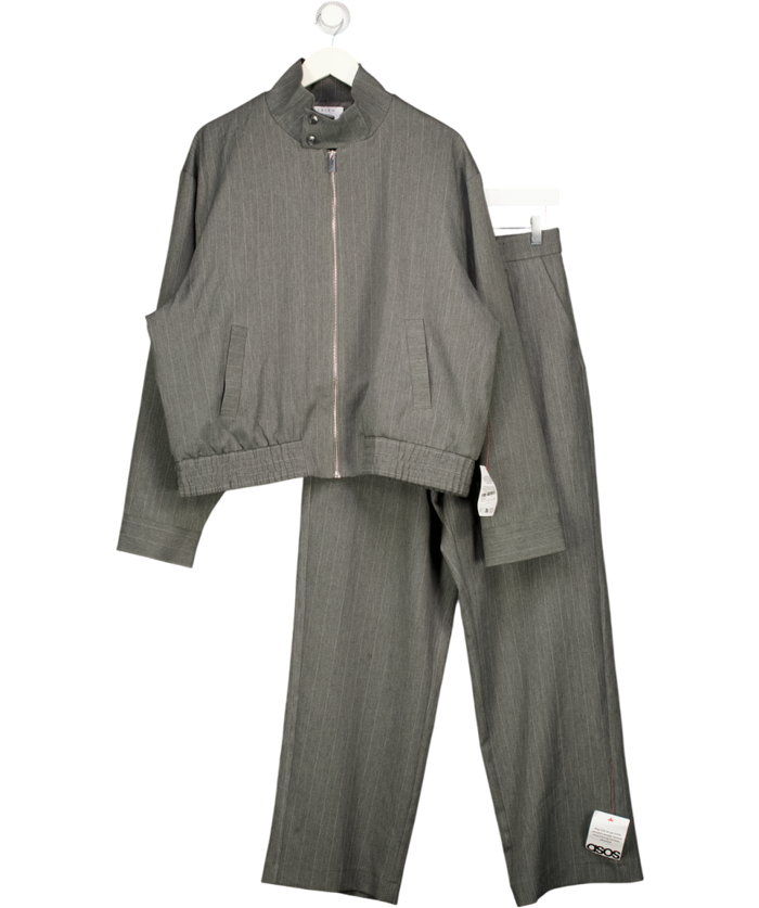 ASOS Grey Daisy Street Baggy Balloon Fit Trousers With Zip Up Jacket UK L