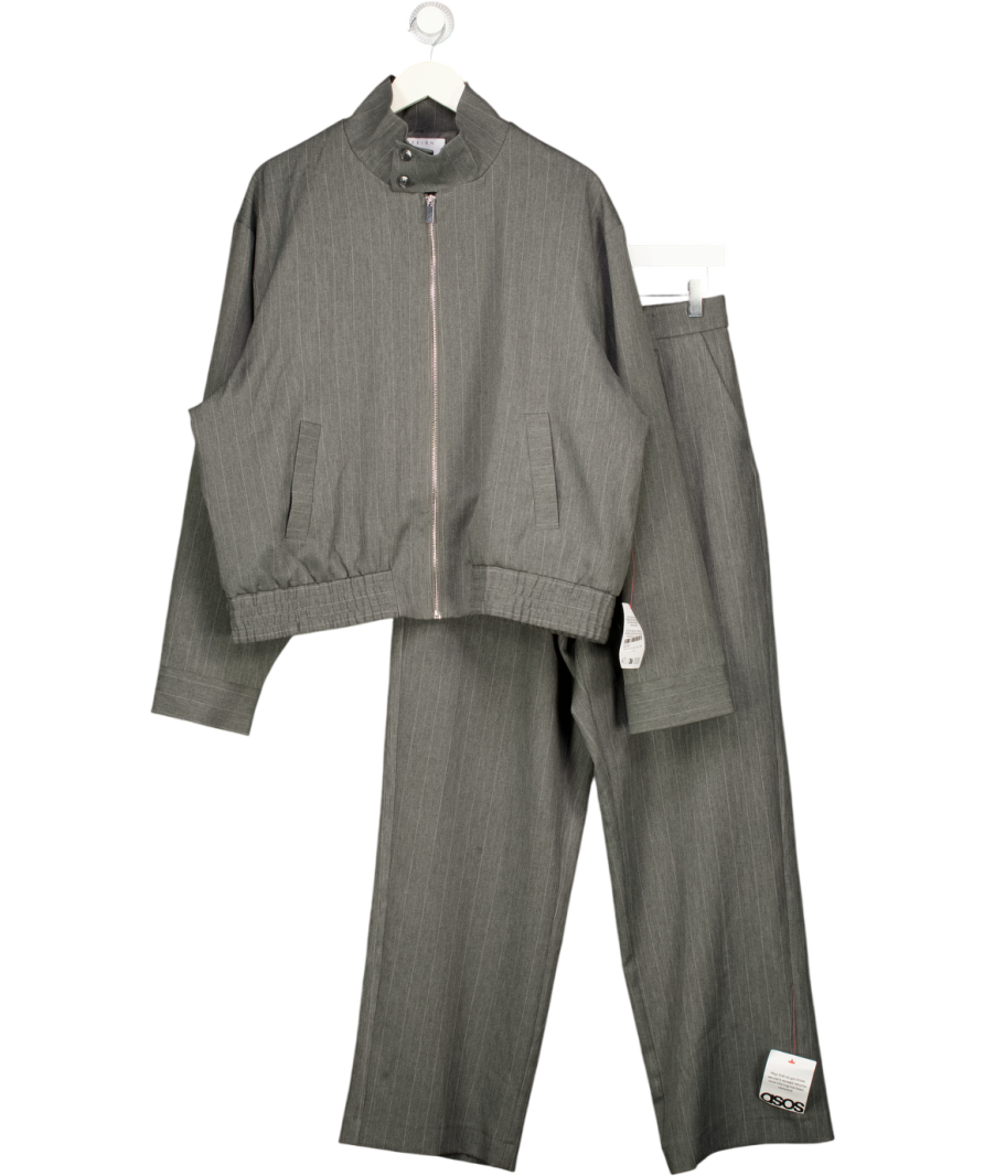 ASOS Grey Daisy Street Baggy Balloon Fit Trousers With Zip Up Jacket UK L
