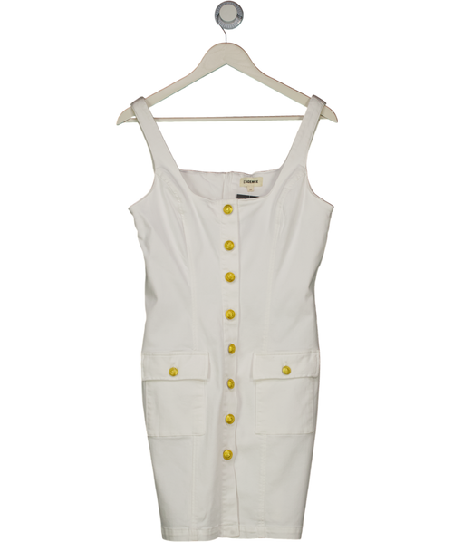 L'AGENCE Stretch Cotton Button Front Tank Dress In White Us10 UK 14