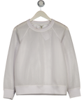 Theory White 346f Sheer Crew Neck Sweatshirt UK S