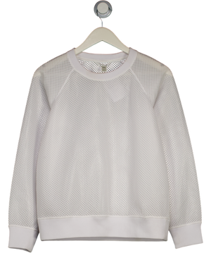 Theory White Sheer Crew Neck Sweatshirt UK S