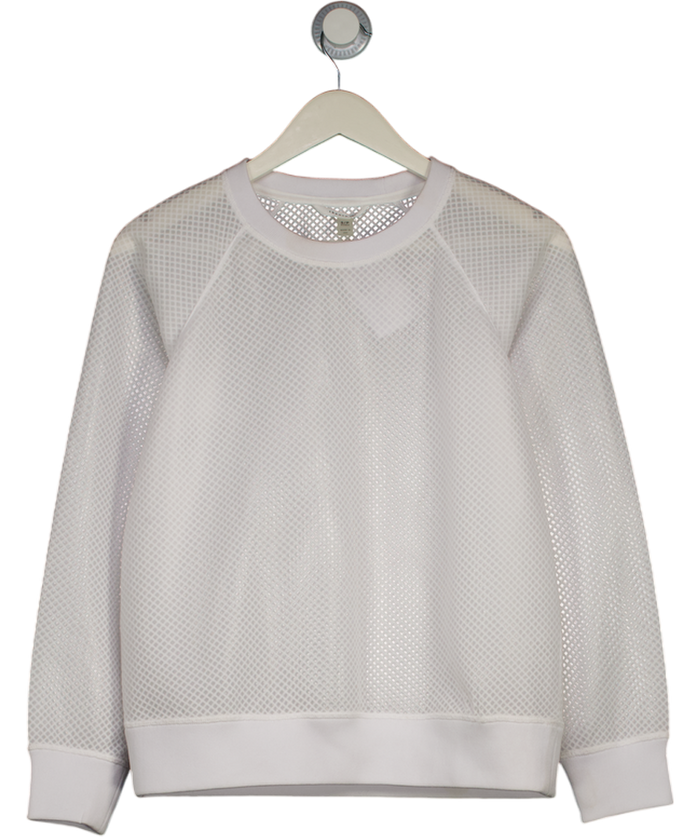Theory White Sheer Crew Neck Sweatshirt UK S