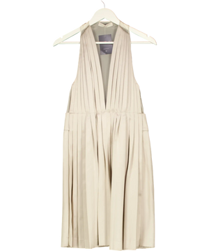 Stella McCartney Grey Pleated Silk-blend Plunge Halter Dress  It 42 UK 10