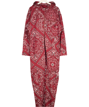 One Piece Red Cargo Baggy Paisley Jumpsuit/onesie UK M