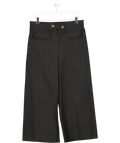 RED VALENTINO Black Cropped Straight-leg Culotte Trousers UK 10