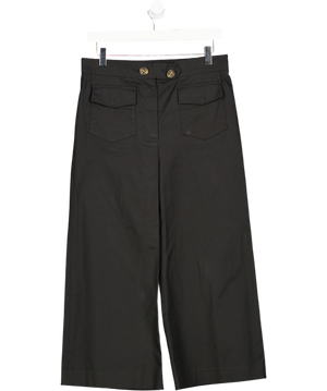 RED VALENTINO Black Cropped Straight-leg Culotte Trousers UK 10