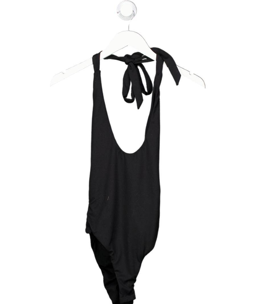 White Fox Black Tie Up Halterneck Bodysuit UK S