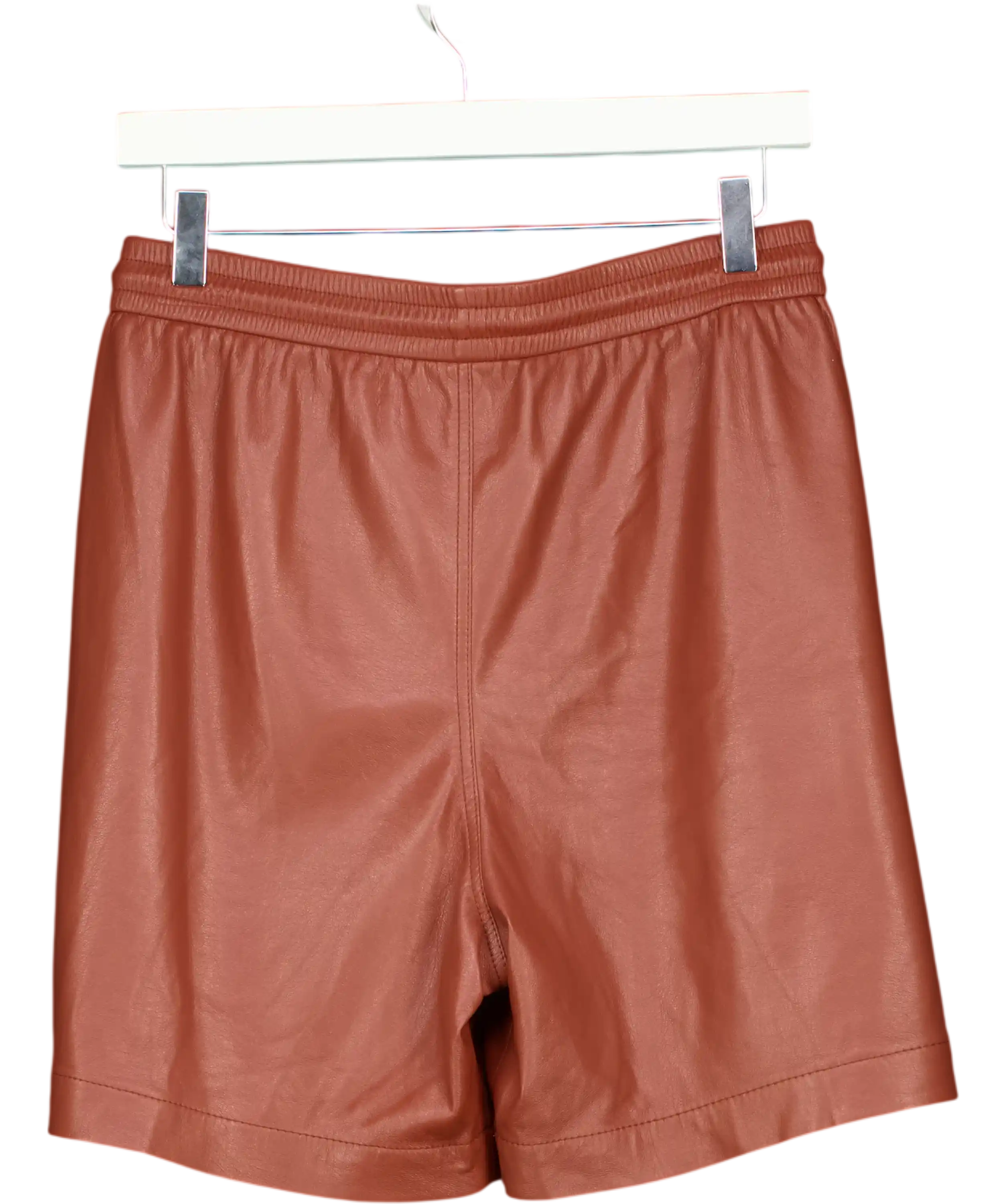 Nanushka Brown Leather Shorts UK S