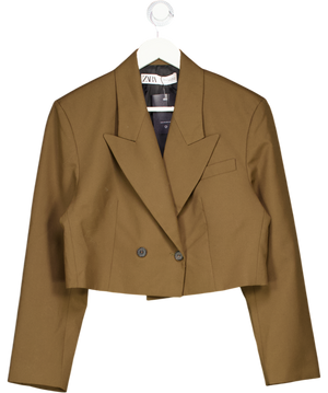 ZARA Olive Green Cropped Blazer UK M