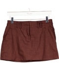 WHITE FOX Chocolate Brown Linen Mini Skort UK XS