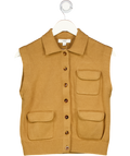 M&S Beige Camel Knitted Waistcoat Top UK S