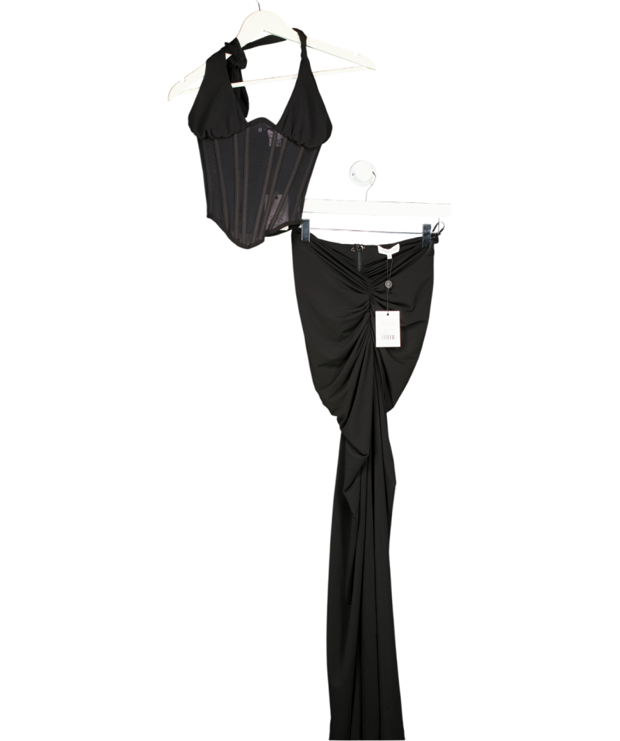 Sydney Lane Black Grace Maxi Skirt And Corset Set UK XS