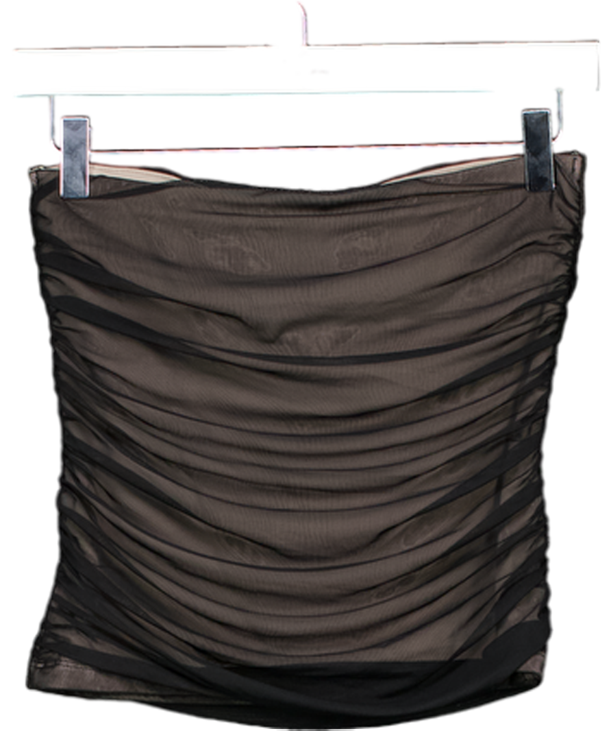 Abercrombie & Fitch Black Bra-free Mesh Hardware Tube Top UK S