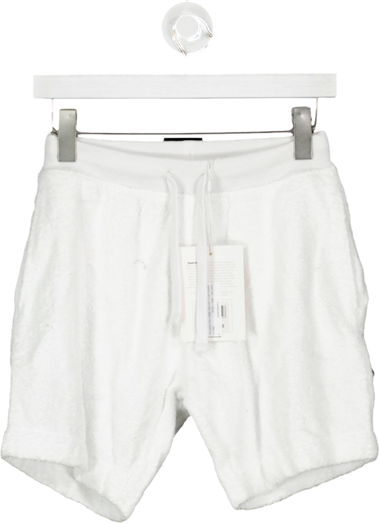 Towel Club White Towelling Shorts UK XS