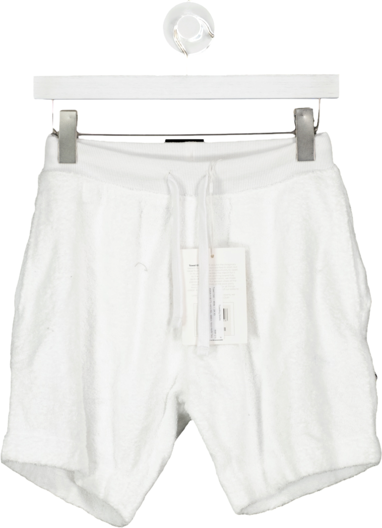 Towel Club White Towelling Shorts UK XS