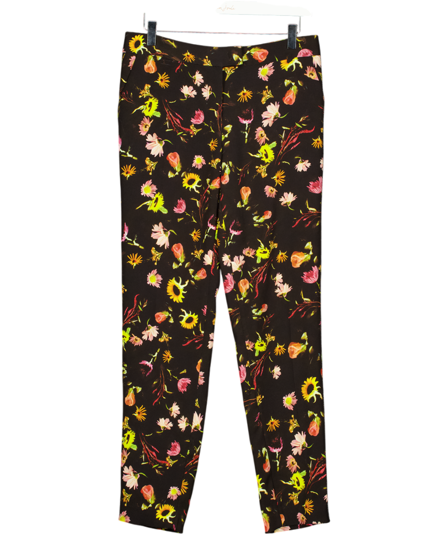MOSCHINO Black Cheap & Chic Floral Tapered Cigarette Trouser UK 8