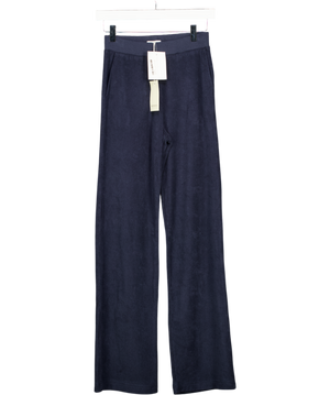 SUNSPEL Luxury Navy Blue Terry Straight Leg Lounge Trouser UK XXS