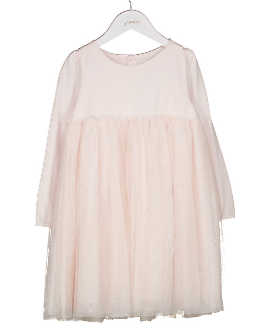 The White Company Blush Pink Glitter Tulle Skirted Dress 4 Years