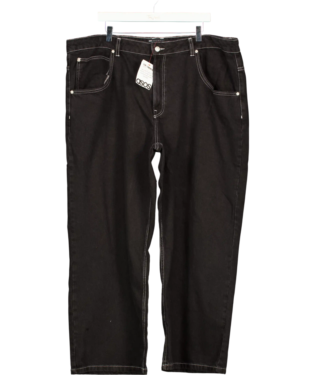 ASOS Black Wide Leg Dad Jeans UK 22