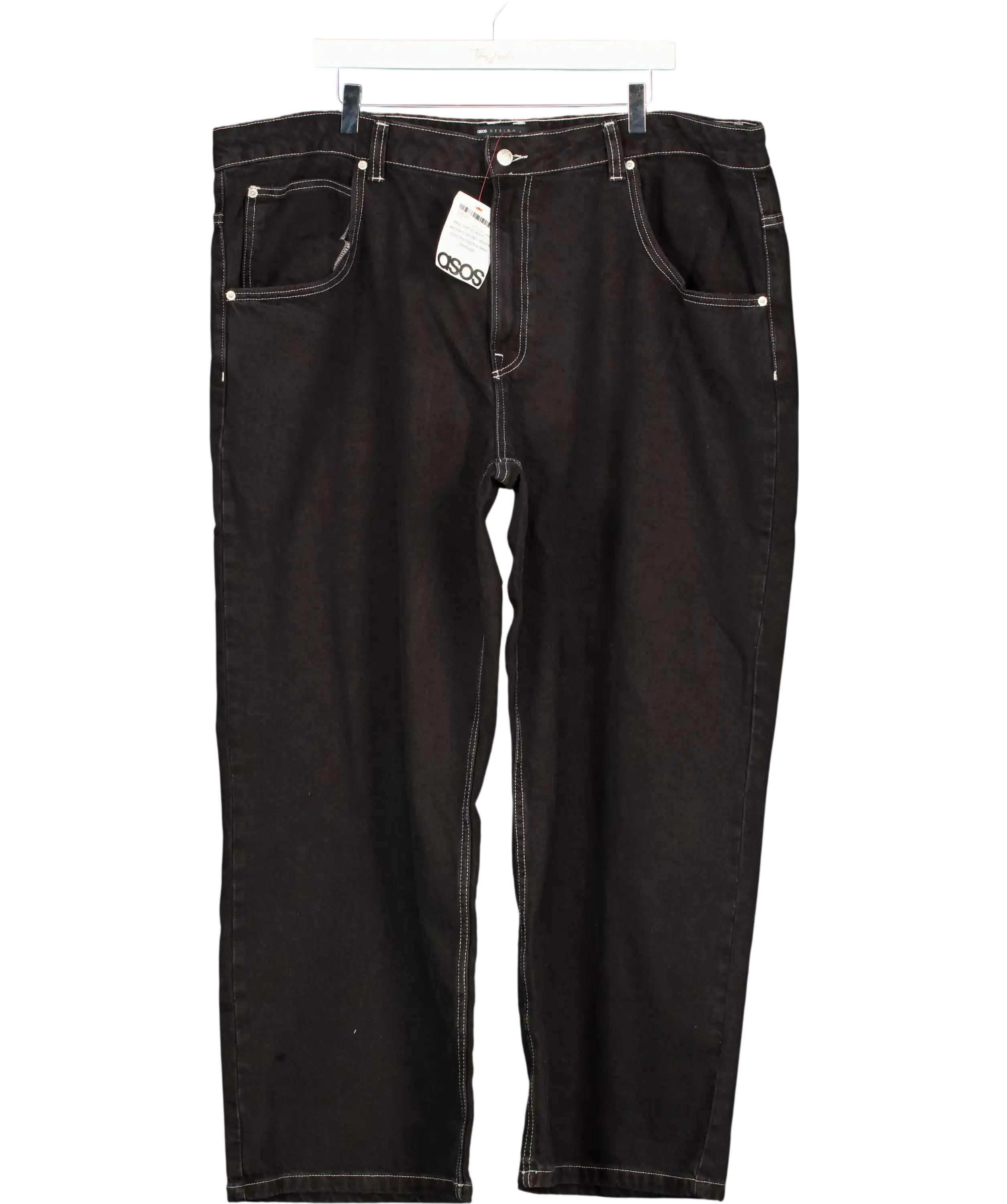 ASOS Black Wide Leg Dad Jeans UK 22