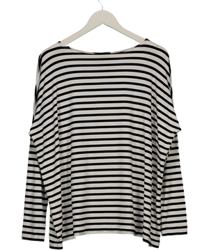 HATCH White & Black Breton Stripe Long Sleeve T-shirt Size1 UK S