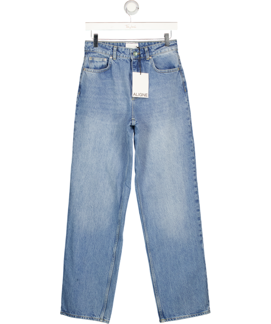 ALIGNE Blue High Rise Straight Leg Jeans W27