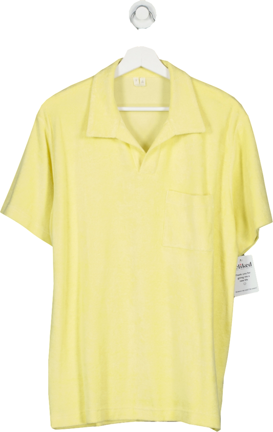 Arket Yellow Cotton Towelling Polo Shirt UK M