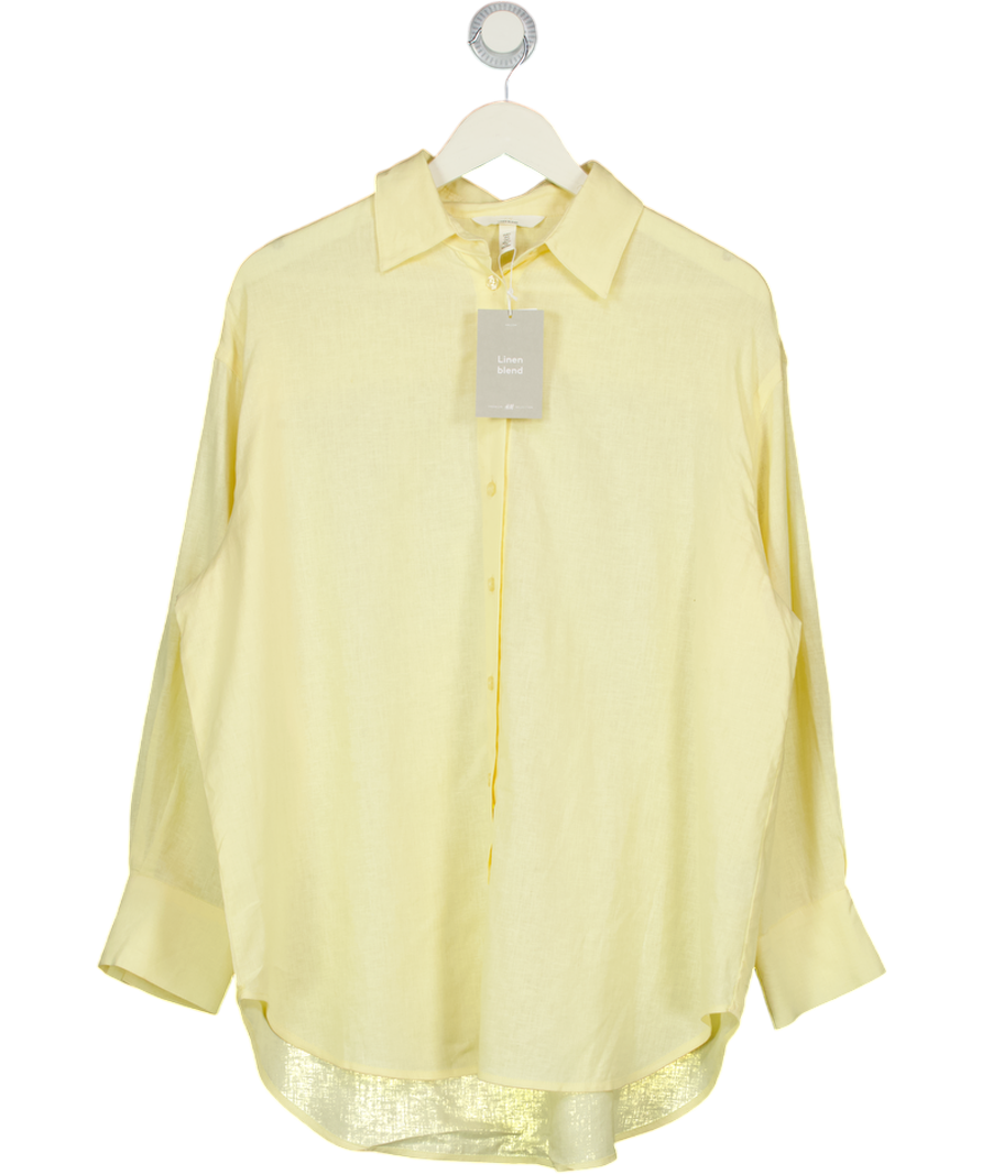 H&M Yellow Linen-blend Shirt UK S