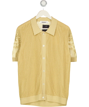 VENROY Butter Yellow Knit Short Sleeve Shirt UK M