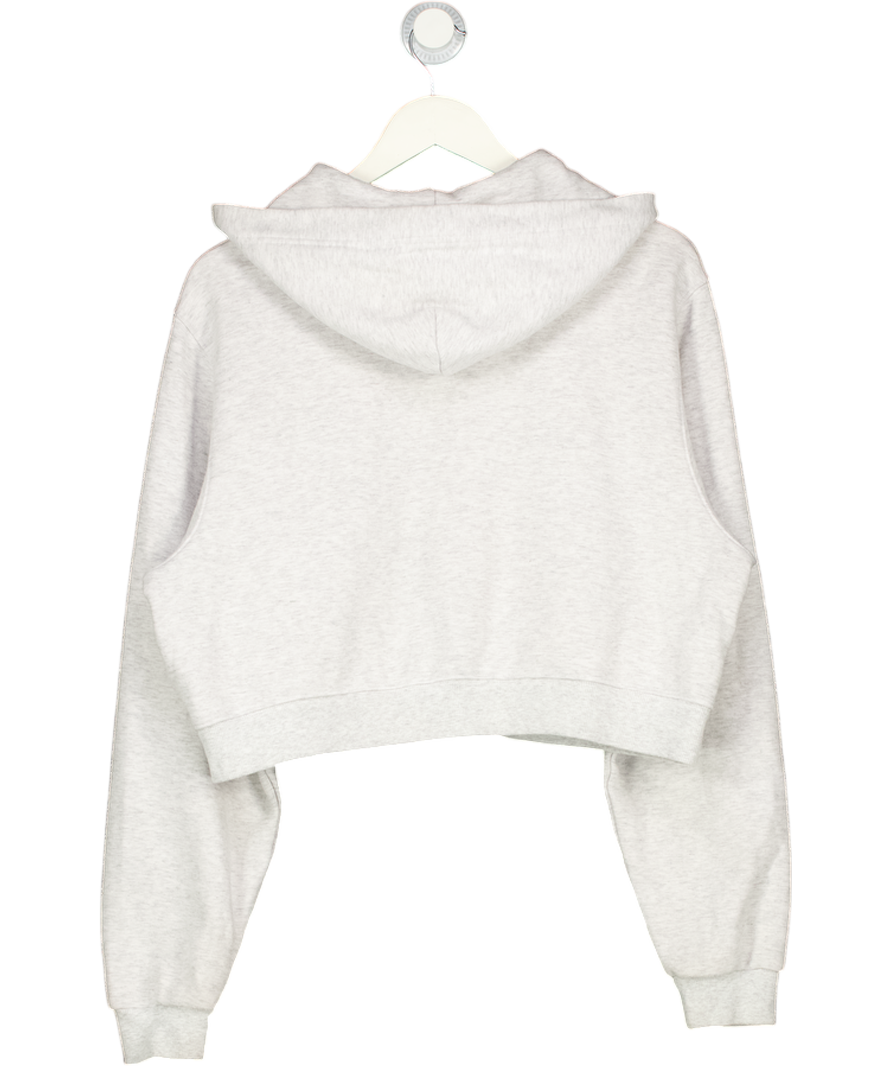 SKIMS Grey Cropped Zip Up Hoodie UK S